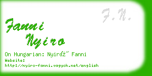 fanni nyiro business card
